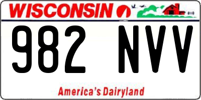 WI license plate 982NVV