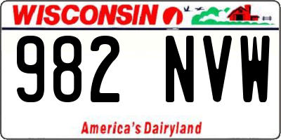 WI license plate 982NVW
