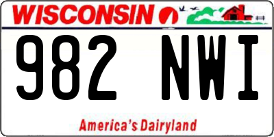 WI license plate 982NWI