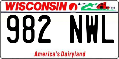 WI license plate 982NWL