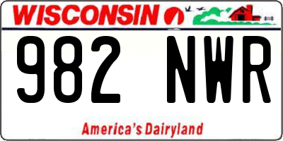 WI license plate 982NWR