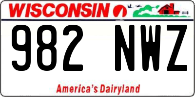 WI license plate 982NWZ