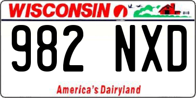 WI license plate 982NXD