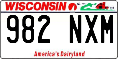 WI license plate 982NXM