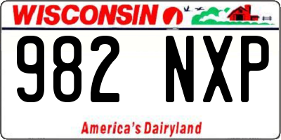 WI license plate 982NXP