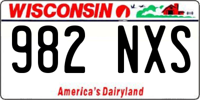 WI license plate 982NXS