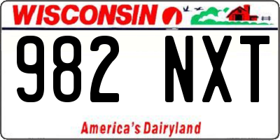 WI license plate 982NXT