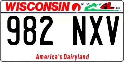 WI license plate 982NXV