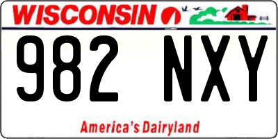 WI license plate 982NXY