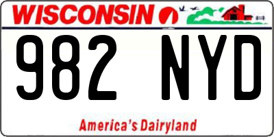WI license plate 982NYD