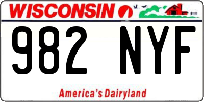 WI license plate 982NYF