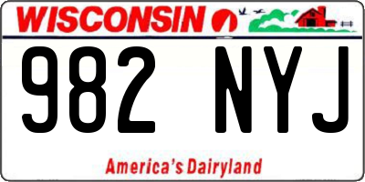 WI license plate 982NYJ