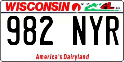 WI license plate 982NYR