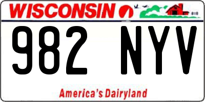 WI license plate 982NYV