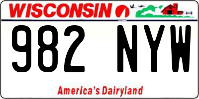 WI license plate 982NYW