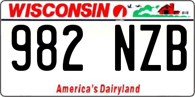 WI license plate 982NZB