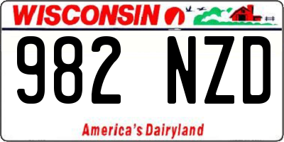 WI license plate 982NZD