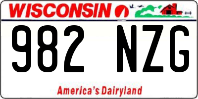 WI license plate 982NZG