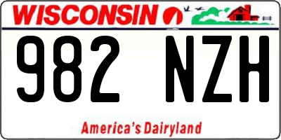 WI license plate 982NZH