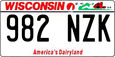 WI license plate 982NZK
