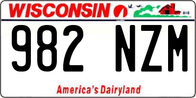 WI license plate 982NZM