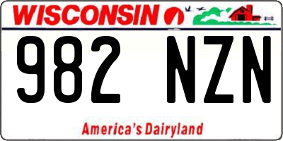 WI license plate 982NZN