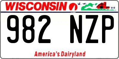 WI license plate 982NZP