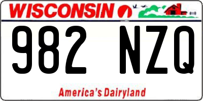 WI license plate 982NZQ