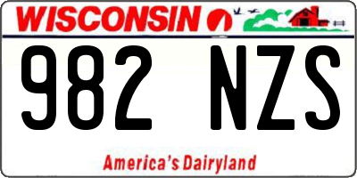 WI license plate 982NZS