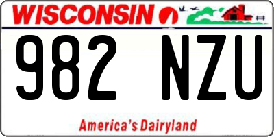 WI license plate 982NZU