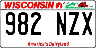 WI license plate 982NZX