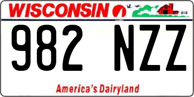 WI license plate 982NZZ