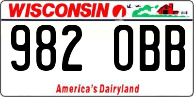 WI license plate 982OBB
