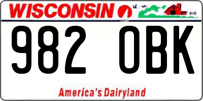 WI license plate 982OBK