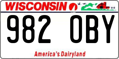 WI license plate 982OBY