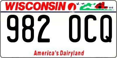 WI license plate 982OCQ