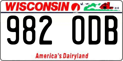 WI license plate 982ODB