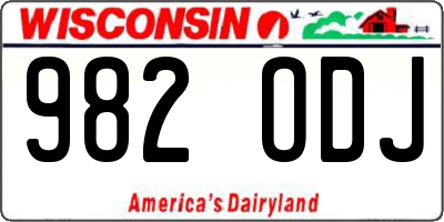 WI license plate 982ODJ