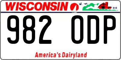 WI license plate 982ODP