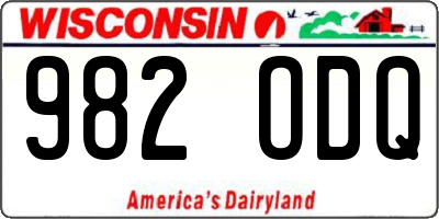 WI license plate 982ODQ