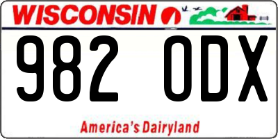 WI license plate 982ODX