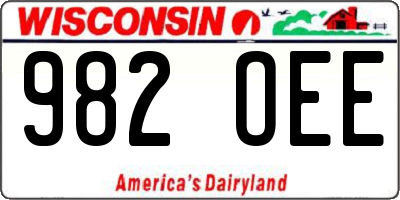 WI license plate 982OEE