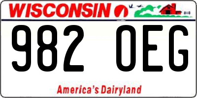 WI license plate 982OEG