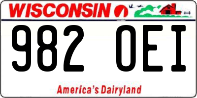 WI license plate 982OEI