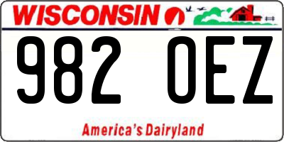 WI license plate 982OEZ