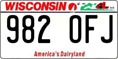 WI license plate 982OFJ