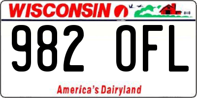 WI license plate 982OFL