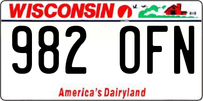 WI license plate 982OFN