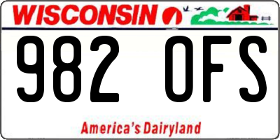 WI license plate 982OFS