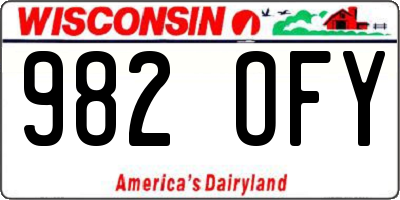 WI license plate 982OFY
